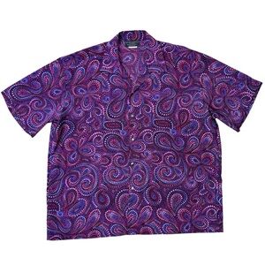 Kweejibo Men’s Short Sleeve Paisley Print Button Down Shirt